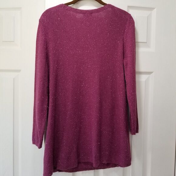 Talbots pullover cotton blend sweater sparkly size m vintage raspberry - Picture 10 of 12